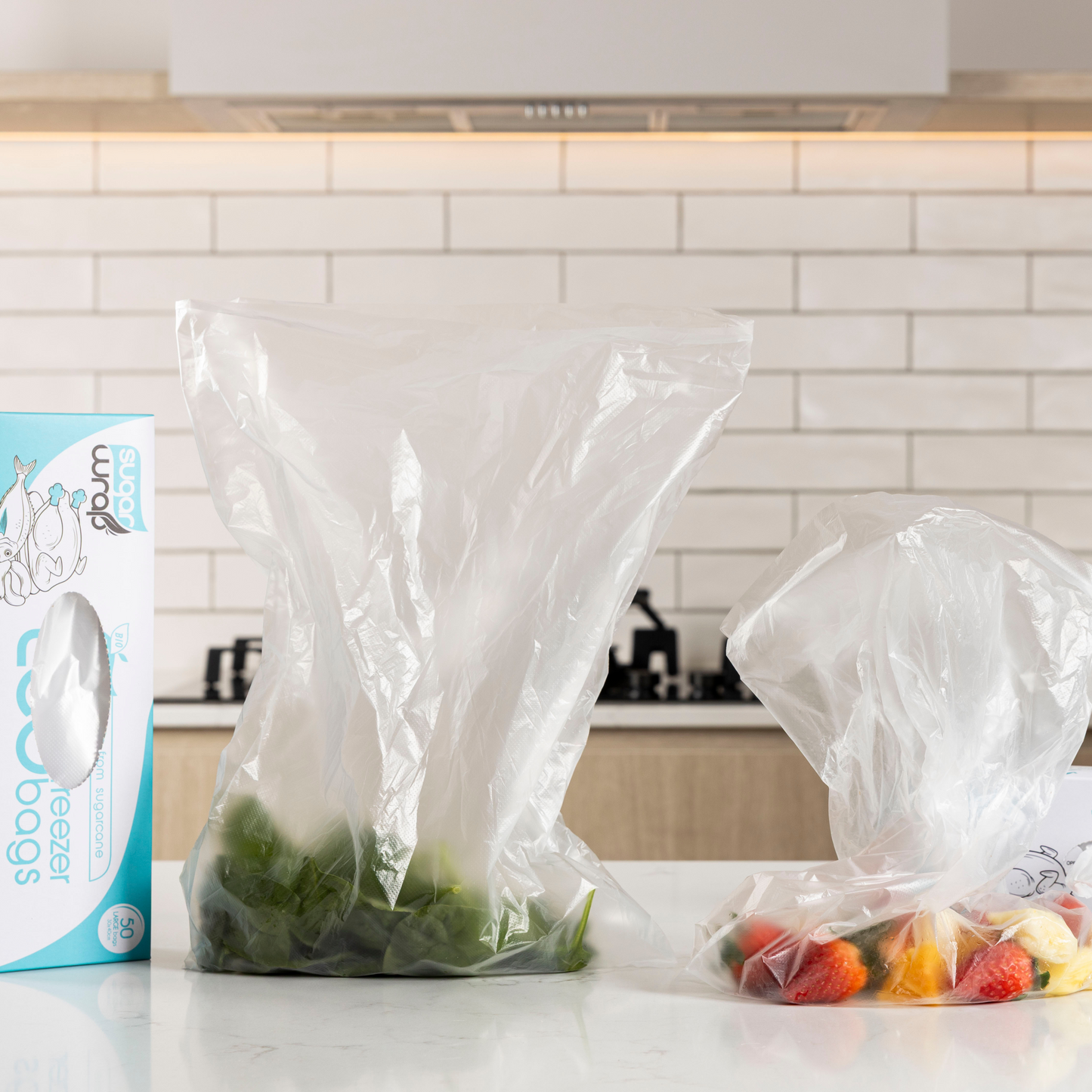 SugarWrap Eco Freezer Bags Med 50 PK - Box of 12