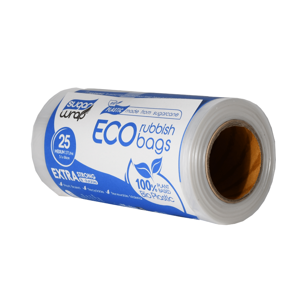 SugarWrap 27L Eco Rubbish Bags - SRT x 12 Medium Rolls (25/Roll)