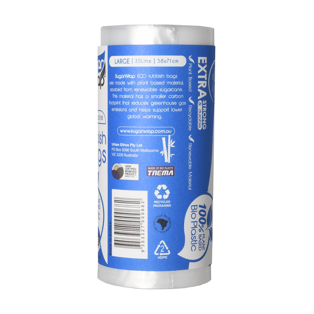 SugarWrap 35L Eco Rubbish Bags - Large x 9  (20 per roll)