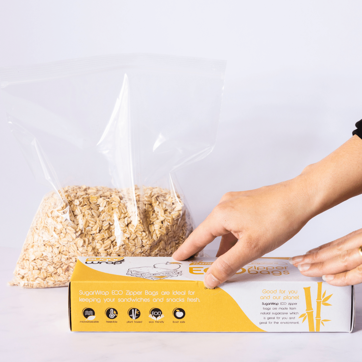 SugarWrap Eco Zipper Bags - Large - 12 Boxes